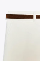 PLEATED SHORTS WITH BELT