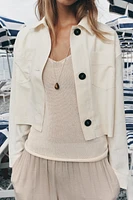 VESTE AVEC LIN MANCHES COMBINÉES