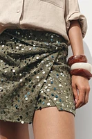 KNOTTED SEQUIN SKORT