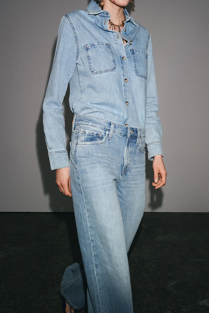 ZW COLLECTION WIDE LEG LOW RISE JEANS