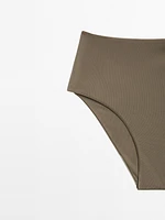 Bas de bikini uni taille haute