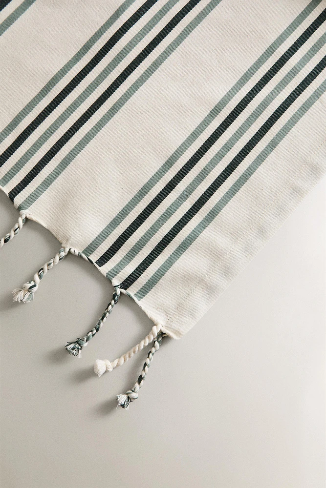 SERVIETTE DE PLAGE PARÉO COTON RAYURES