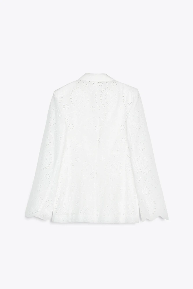 PERFORATED EMBROIDERY BLAZER