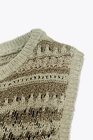 TEXTURED KNIT SLEEVELESS TOP