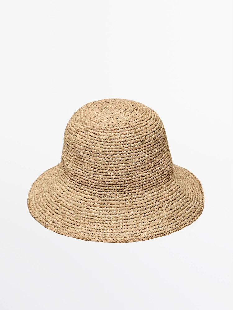 Chapeau raphia nœud
