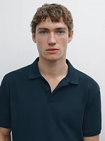 Micro textured piqué cotton polo shirt