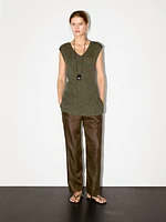 Pull sans manches col en V