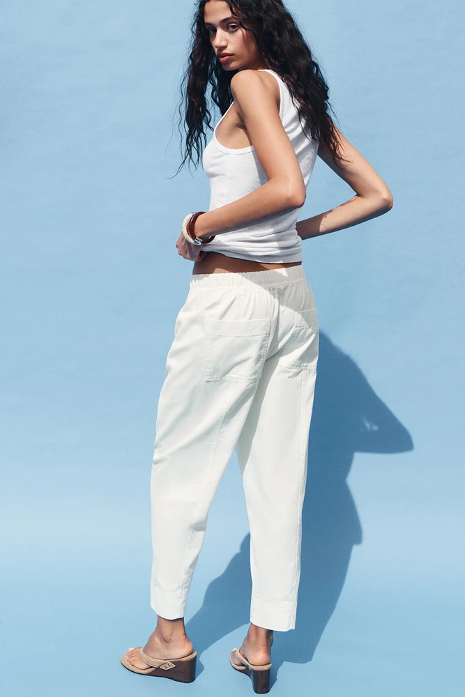 PANTALON EN COTON À TAILLE ÉLASTIQUE
