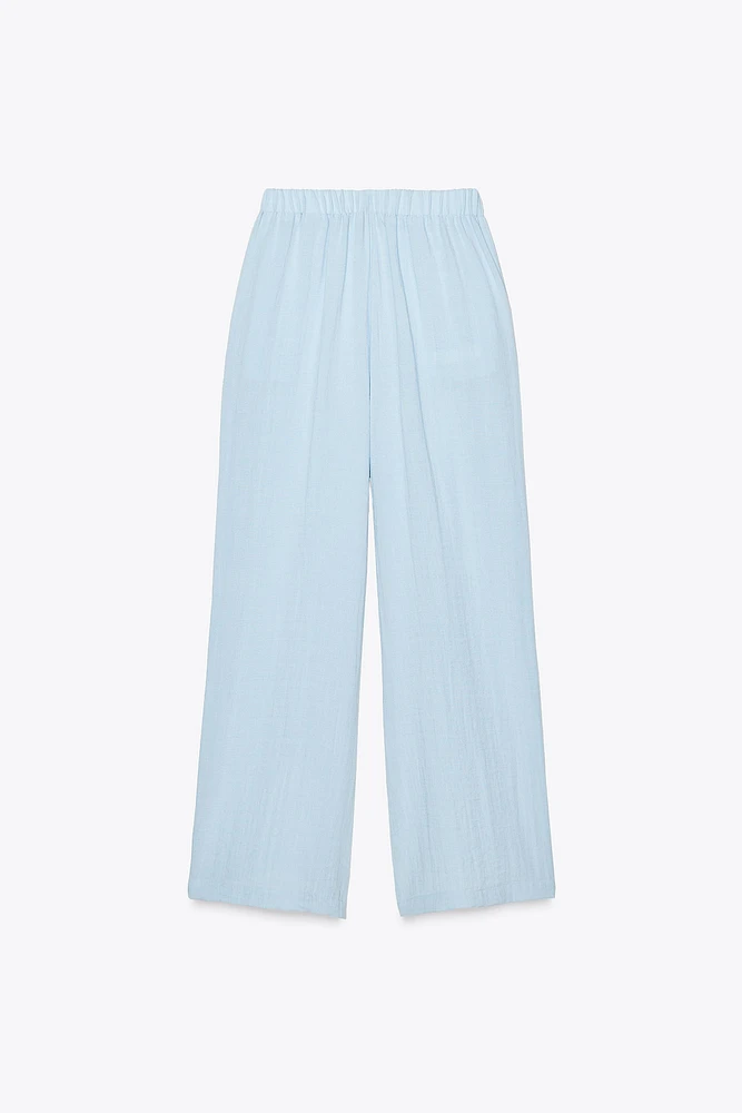 PANTALON LARGE EFFET PLISSÉ