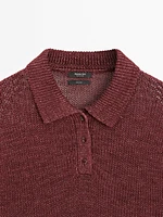 Top en maille effet délavé 100 % lin