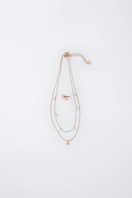 FLOWER NECKLACE AND RING TWO-PACK