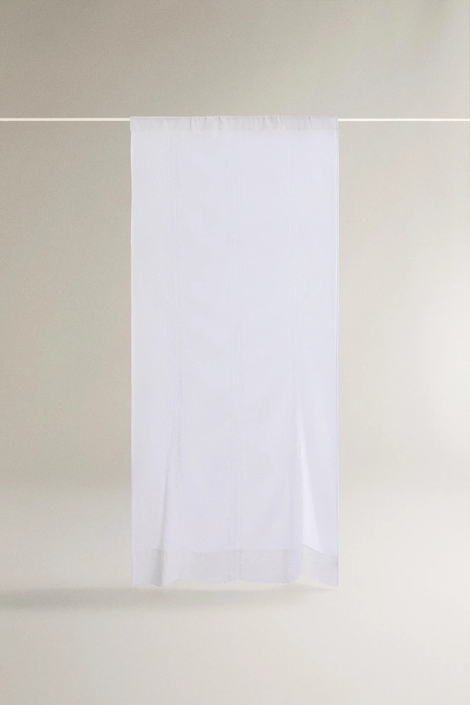 COTTON LINEN CURTAIN WITH EMBROIDERY