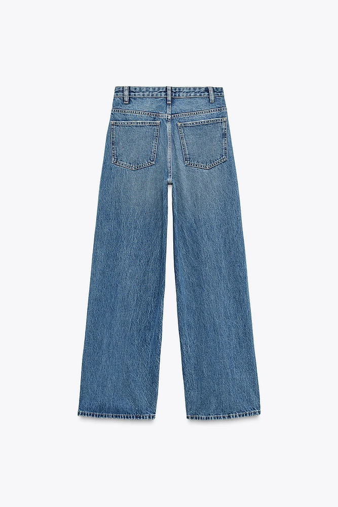 TRF HIGH-WAIST WIDE LEG CROSSOVER JEANS