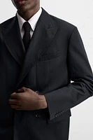 BLAZER COSTUME À CHEVRONS LIN - COTON