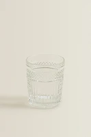 RAISED DESIGN GLASS TUMBLER