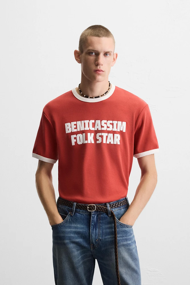RIBBED GUITARRICADELAFUENTE TEXT T-SHIRT