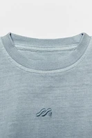 GARMENT DYE EMBROIDERED LOGO T-SHIRT