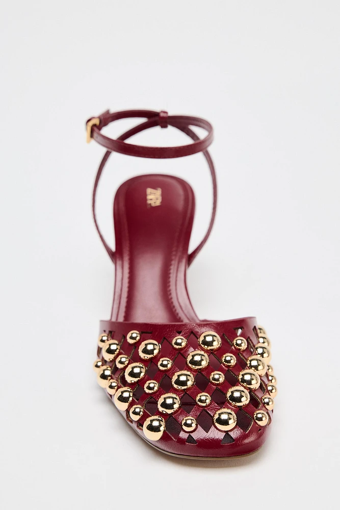 STUDDED SLINGBACK HEELS