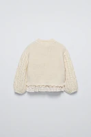 LACE TRIM KNIT SWEATER