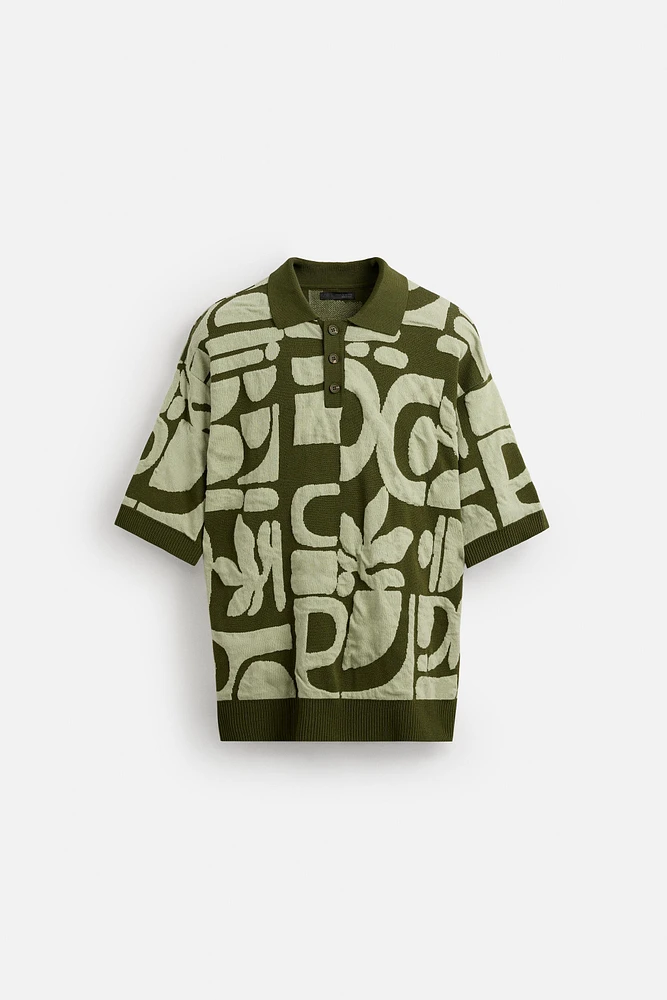 POLO EN MAILLE JACQUARD CONTRASTE