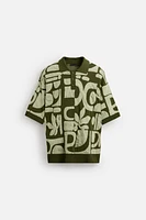 POLO EN MAILLE JACQUARD CONTRASTE