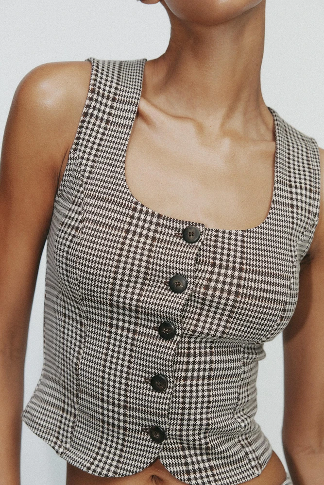 INTERLOCK KNIT VEST TOP