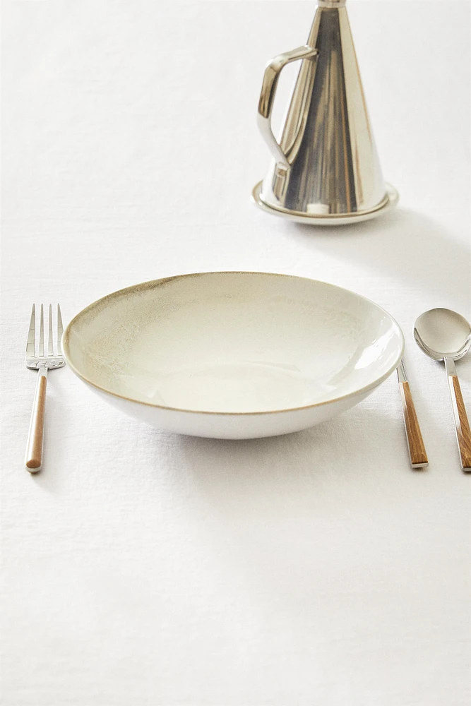 ASSIETTE CREUSE GRÈS