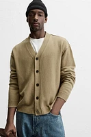 LONG MERINO WOOL KNIT CARDIGAN