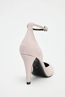 SUEDE ANKLE STRAP HEELS