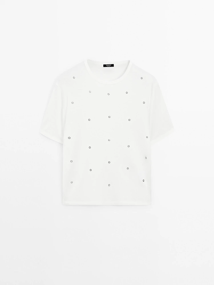 T-shirt oversize avec œillets