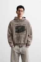 PRINTED WASHED SWEATSHIRT