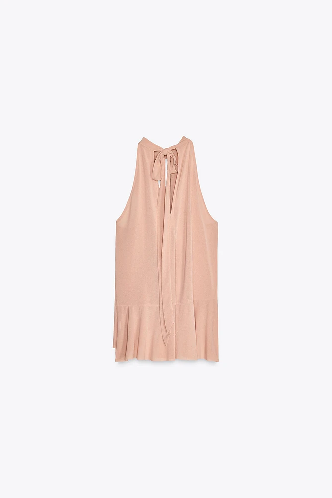 RUFFLED HALTER TOP