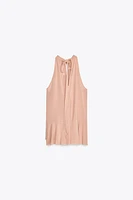 RUFFLED HALTER TOP