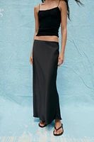 SATIN MIDI SKIRT