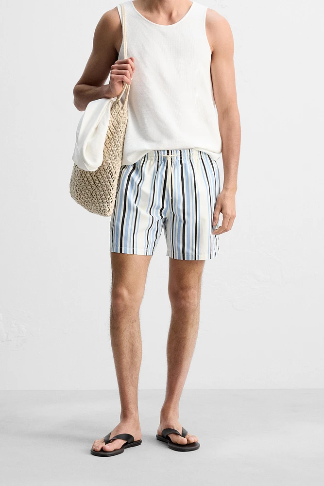 STRIPED MID-LENGTH SWIMSUIT