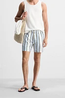 STRIPED MID-LENGTH SWIMSUIT