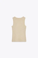 SLEEVELESS LINEN T-SHIRT