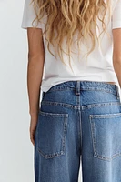 TRF MID WAIST BAGGY BALLOON JEANS