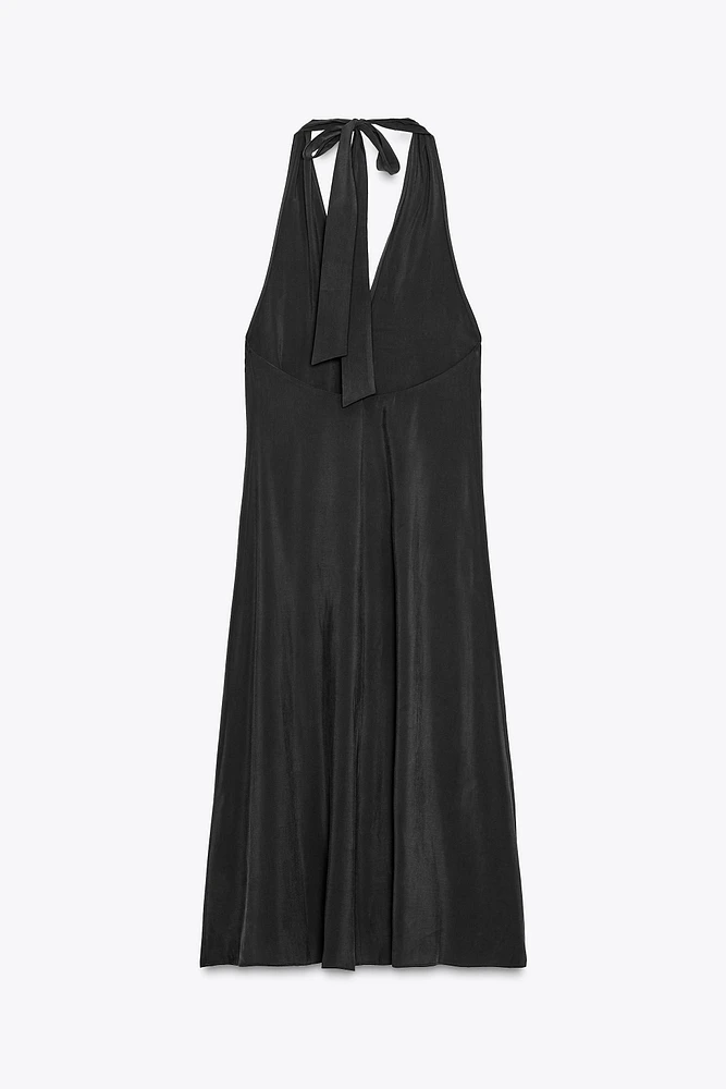 HALTER TIE MIDI DRESS