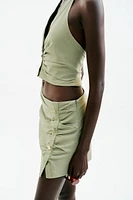 JUPE-CULOTTE À PLIS EN LIN