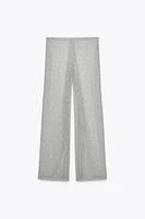 PANTALON LARGE EN MAILLE COUPÉE