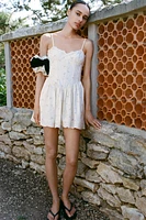 PRINTED POPLIN CORSET DRESS