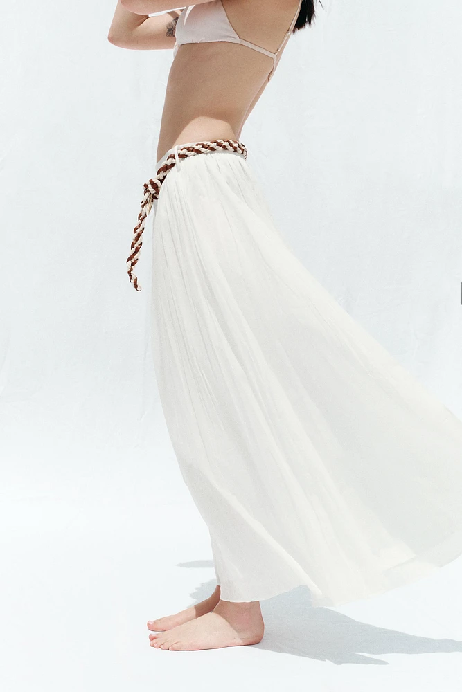 BRAIDED BELT MIDI SKIRT