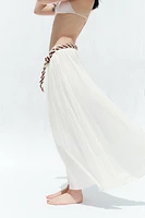 BRAIDED BELT MIDI SKIRT