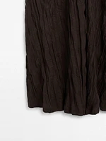 Robe midi fluide plissée
