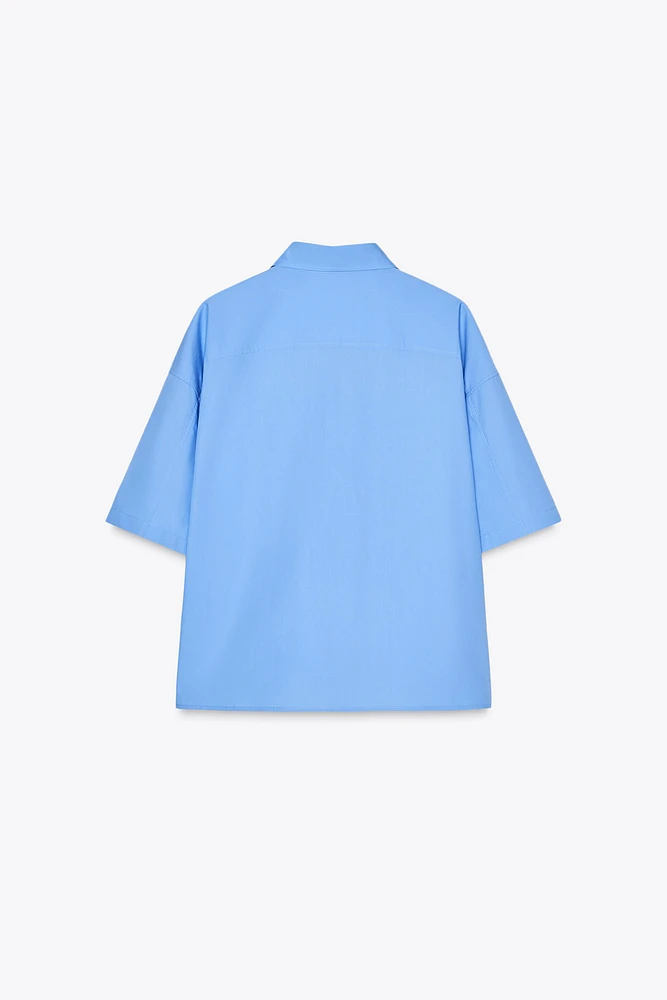 CROPPED POPLIN SHIRT ZW COLLECTION