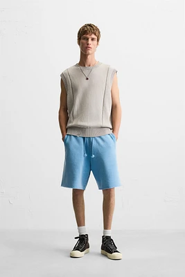 WASHED RELAXED FIT JOGGER SHORTS
