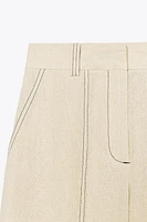 PANTALON DROIT SURPIQÛRES AVEC LIN