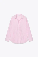 METALLIC THREAD STRIPED POPLIN SHIRT