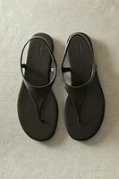 SANDALES PLATES CUIR